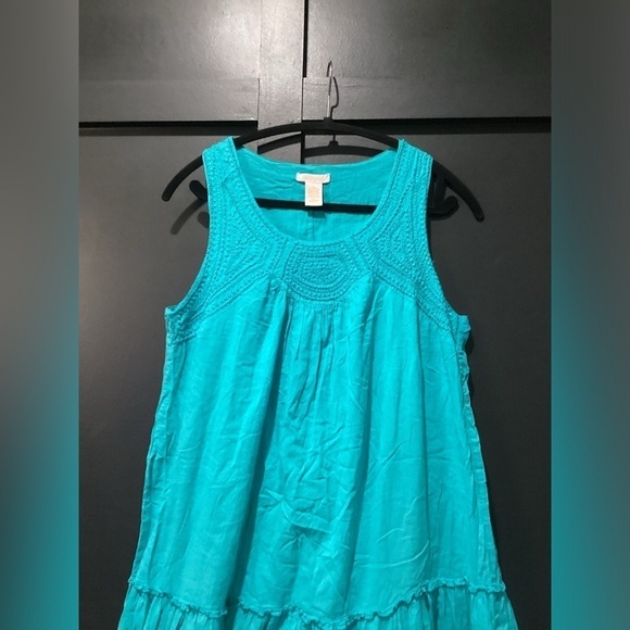 Klozlyne prairie style crochet sleeveless cotton summer sun dress petite L - Picture 5 of 8